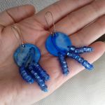 Kolczyki z niebieskiej masy  perłowej - kolczyki perłowe niebieskie