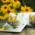 Filiżanka ręcznie malowana- prezent motyle - 