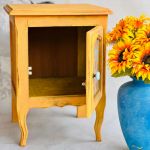 Ręcznie malowana szafka inspirowana malarstwem, słoneczniki, ceramiczna gałka - 