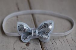 Opaska niemowlęca - Srebrny motylek