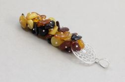 Bursztyn i srebro - wisiorek