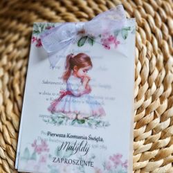 Zaproszenie na I Komunię Świętą z kalką wzór 9