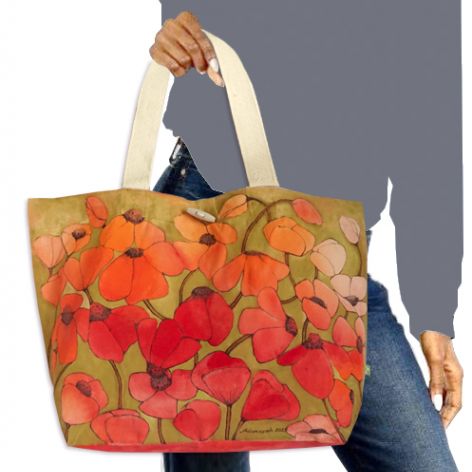 Ekologiczna ręcznie malowana torba na zakupy