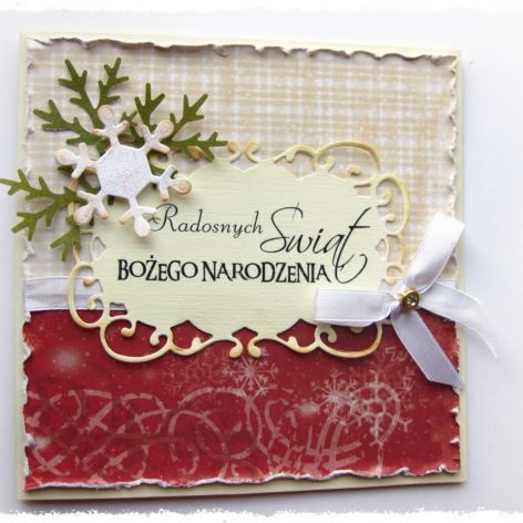 Kartka świąteczna z kryształkiem Swarovskiego