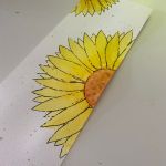 Kartka ozdobna zakładka Słoneczniki  - obrazek ręcznie malowany