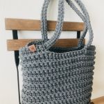 Torebka damska,na ramię, koszyk z sznurka,szara.  - 