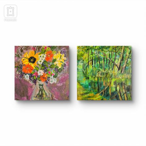 Kompozycja prac na płótnie 40x40x2 cm