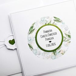 Kartka na Chrzest ręcznie robiona w zieleni