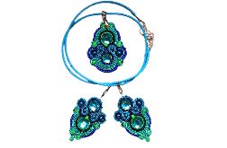 Komplet Biżuterii Sutasz Nane Sutasz niebiesko zielony