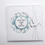 Subtelna kartka na Chrzest z gołębicą  - Kartka handmade na Chrzest z gołębicą