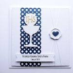 Elegancka kartka komunijna personalizowana  - Minimalistyczna kartka handmade na Komunię