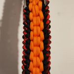 Obroża dla psa Paracord Handmade 50-60 cm XL pomarańczowo-czerwono-czarna - Góra