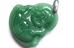 Zielony Jadeit chiński wisiorek - Budda