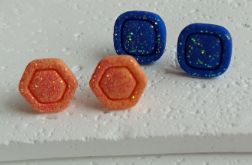 "Luna I" - kolczyki sztyfty z gliny polimerowej - zestaw 2 pary