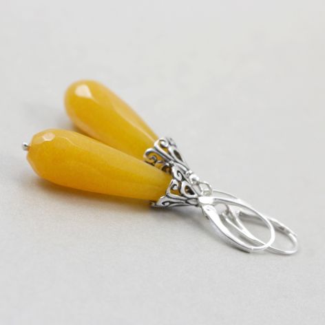 Jadeit w srebrze - kolczyki