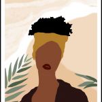 Grafika "Afrykańska kobieta" - W prostej czarnej ramie