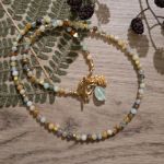 LIST OD LEŚNYCH ELFÓW - naszyjnik złocony z szyszką - 