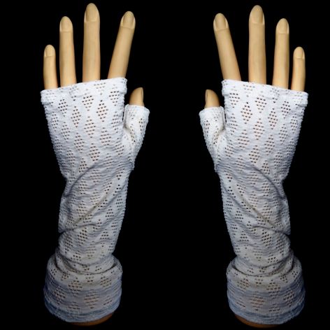 Rękawiczki białe koronka