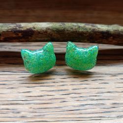 Kolczyki z żywicy epoksydowej- KOCIA FURIA #1