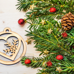 Bombka na choinkę DUŻA drewniana serce - dekoracje bożonarodzeniowe