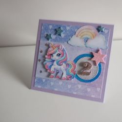 Kartka na urodziny z jednorożcem 3