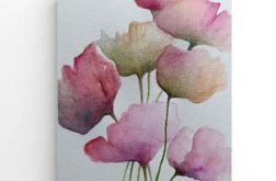 Kwiaty-akwarela formatu 24/18 cm.