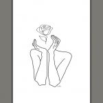 Grafika autorska, plakat "Dłonie i róża" 30x40 - W prostej ramie