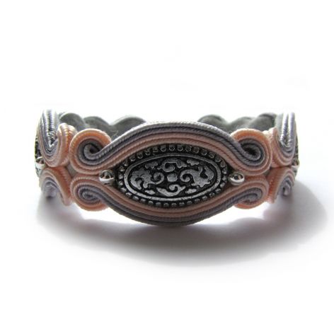 bransoletka morelowo szara