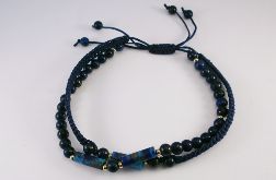 Bransoletka sznurkowa - lapis lazuli
