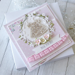Kartka na chrzest w białym pudełku v.6 - koronka2a