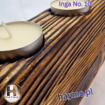 Świecznik drewniany świerk Shou Sugi Ban szelak Inga No. 10 - 