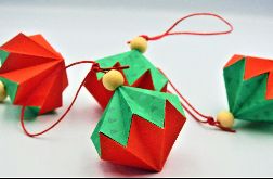 Bombki origami diamenty w choinki 4 sztuki