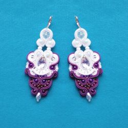 Kolczyki Biało-fioletowe