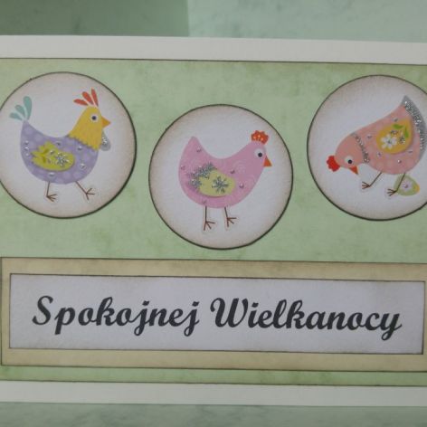 Kartka wielkanocna z kurkami (2)