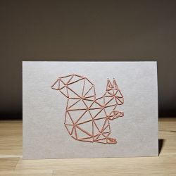 Kartka okolicznościowa - haftowana - wiewiórka