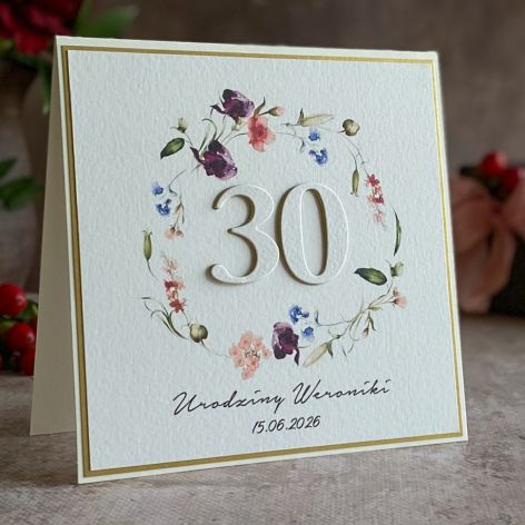 Kartka na 30 urodziny z personalizacją, BH 70