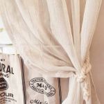 Zasłona lniana boho w prążki zasłony do pokoju panel do salonu 140/240cm - 