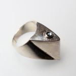 autorski pierścionek artystyczny - srebro 925 - topaz - topaz