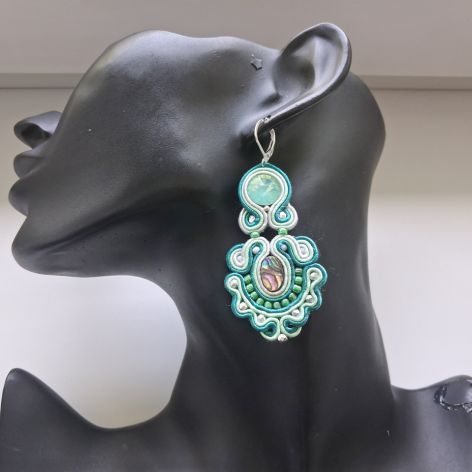 Round Abalone kolczyki sutasz