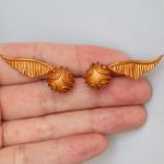 Złoty znicz Golden Snitch - kolczyki wkręty - Złote znicze - kolczyki wkręty