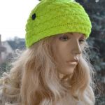 fluorescencyjny czapka typu poppy - ciepła czapka