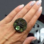 "Magic Forest" - duży regulowany pierścionek - duży pierścionek drzewo