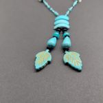 Naszyjnik Turkusowe Liście Howlit Korale - 