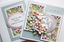Kartka URODZINOWA z pastelowymi kwiatami