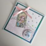 Kartka na Urodziny Elsa kraina Lodu kokardka - 