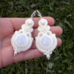 Kolczyki soutache Jasno-kremowe - 