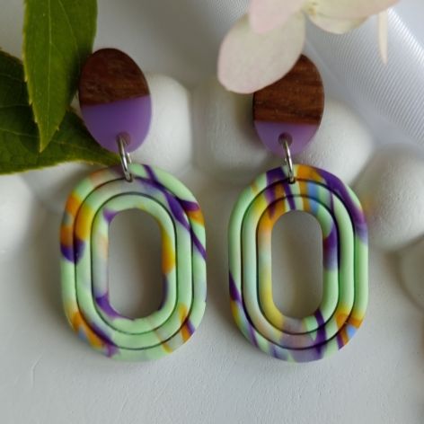 "Ariana II" - kolczyki z gliny polimerowej.