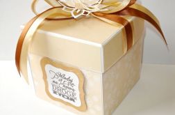 Pudełko ślubne, kartka na ślub dla Młodej Pary beż