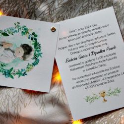 Delikatne zaproszenie komunijne - Chłopiec 1