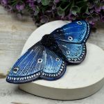 Duża spinka do włosów - motyl w odcieniach granatu - duża spinka niebieski motyl